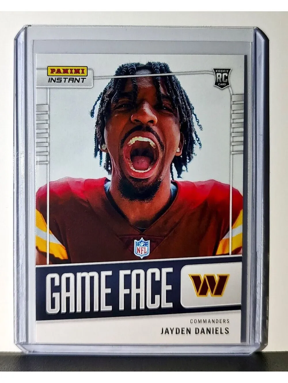 Jayden Daniels 2024 Panini Game Face #34 NFL Rookie Card Commanders 1/331